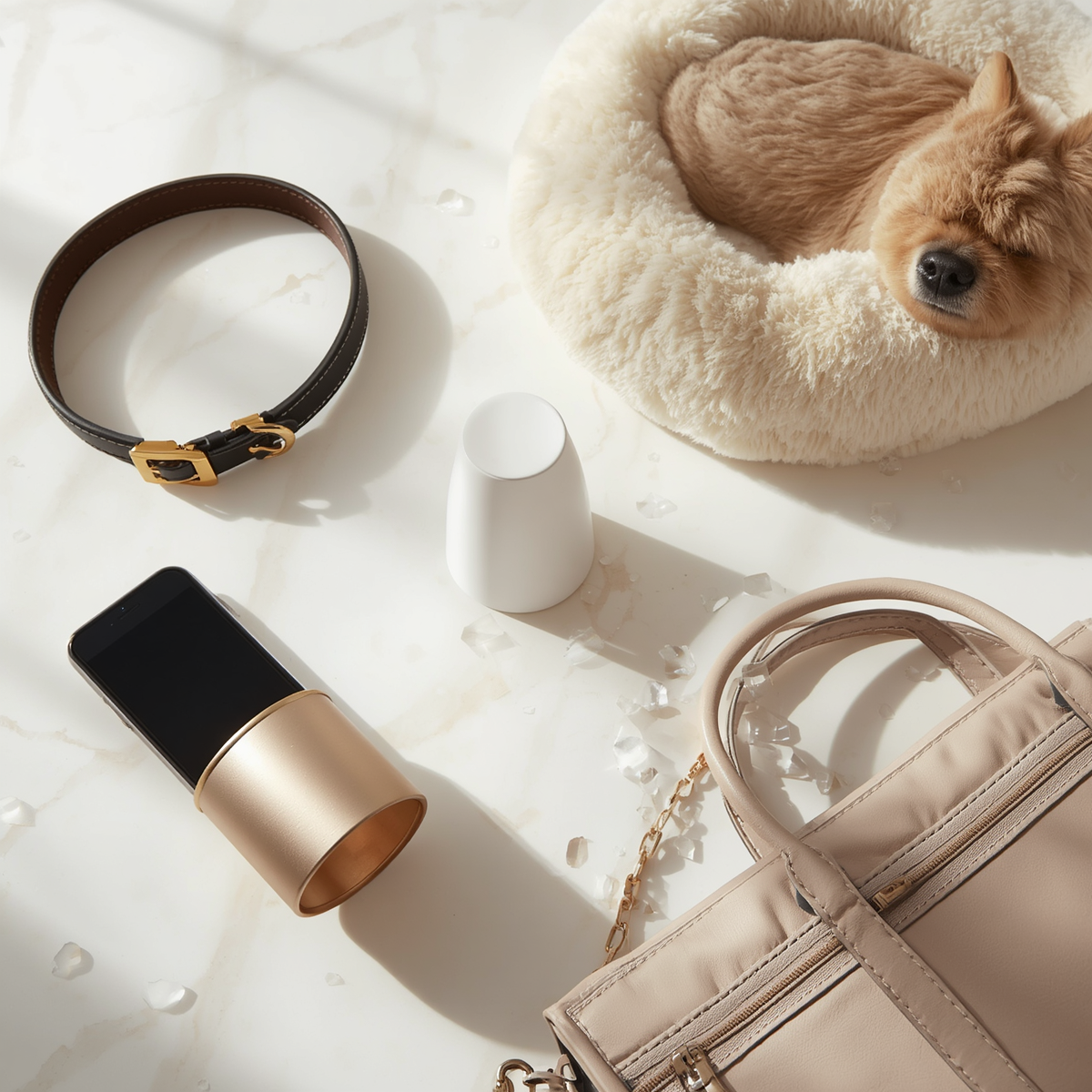 PawlyLuxe premium luxury pet supplies best sellers collection dog bed travel bag and accessories
