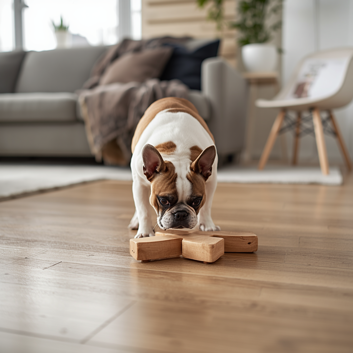 Interactive smart wooden puzzle toy for active dog comfort and play PawlyLuxe