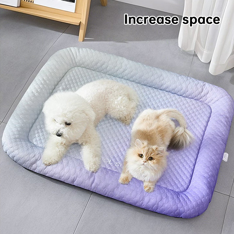 PawlyLuxe™ 4-Layer Scientific Cooling Pet Pad with Ergonomic Pillow