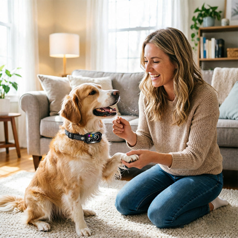 PawlyLuxe Smart Dog Bark Control Collar with Color Screen