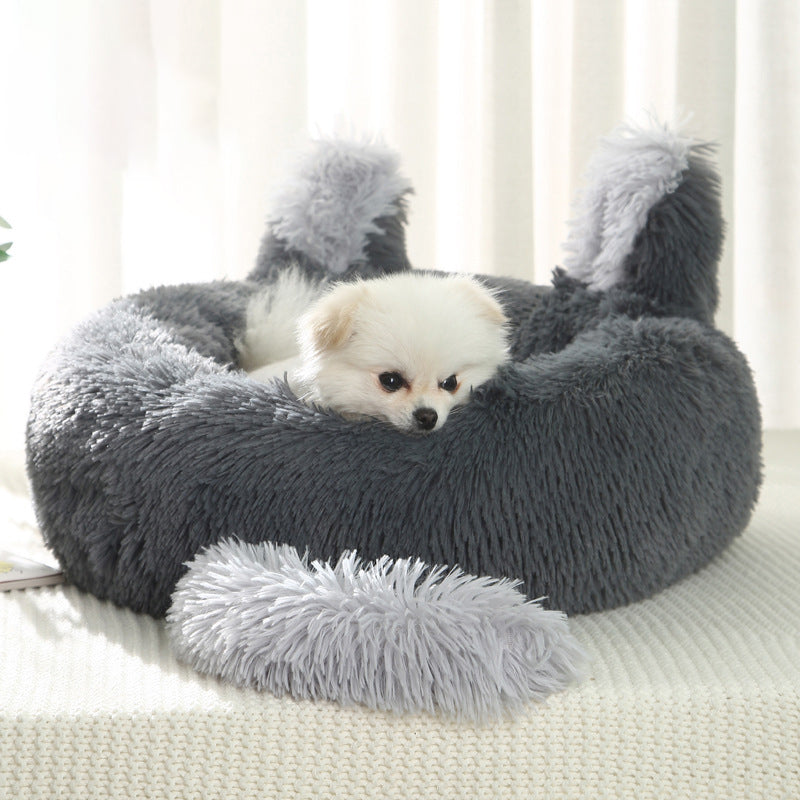 PawlyLuxe Winter Warm Calming Pet Bed Cute Rabbit Ears