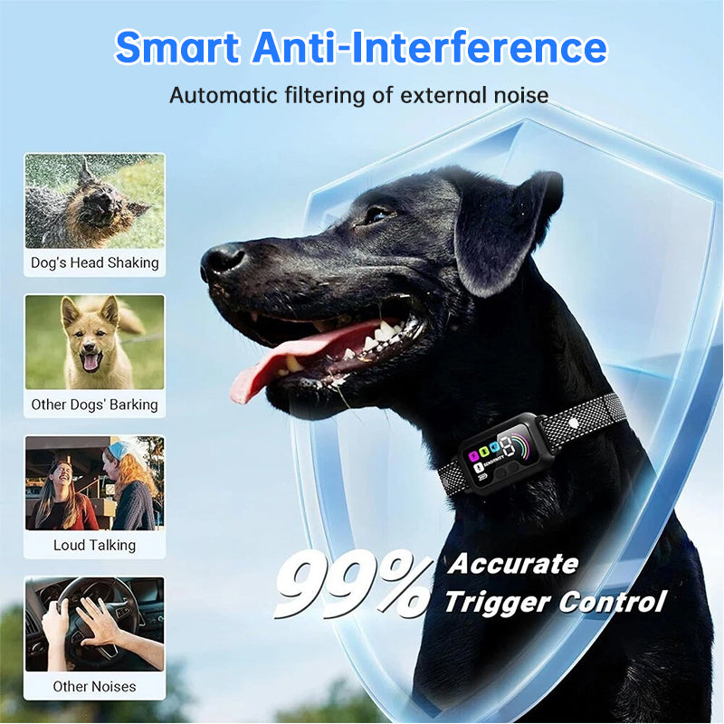 PawlyLuxe Smart Dog Bark Control Collar with Color Screen