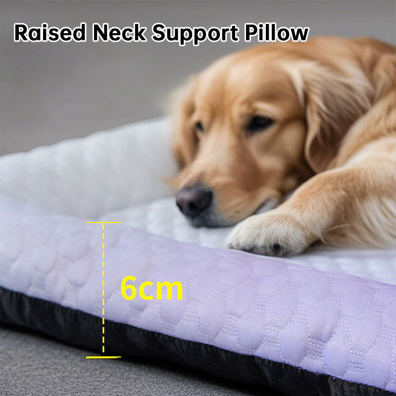 PawlyLuxe™ 4-Layer Scientific Cooling Pet Pad with Ergonomic Pillow