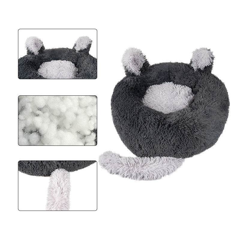 PawlyLuxe Winter Warm Calming Pet Bed Cute Rabbit Ears