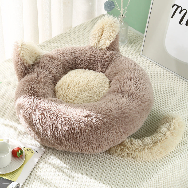 PawlyLuxe Winter Warm Calming Pet Bed Cute Rabbit Ears