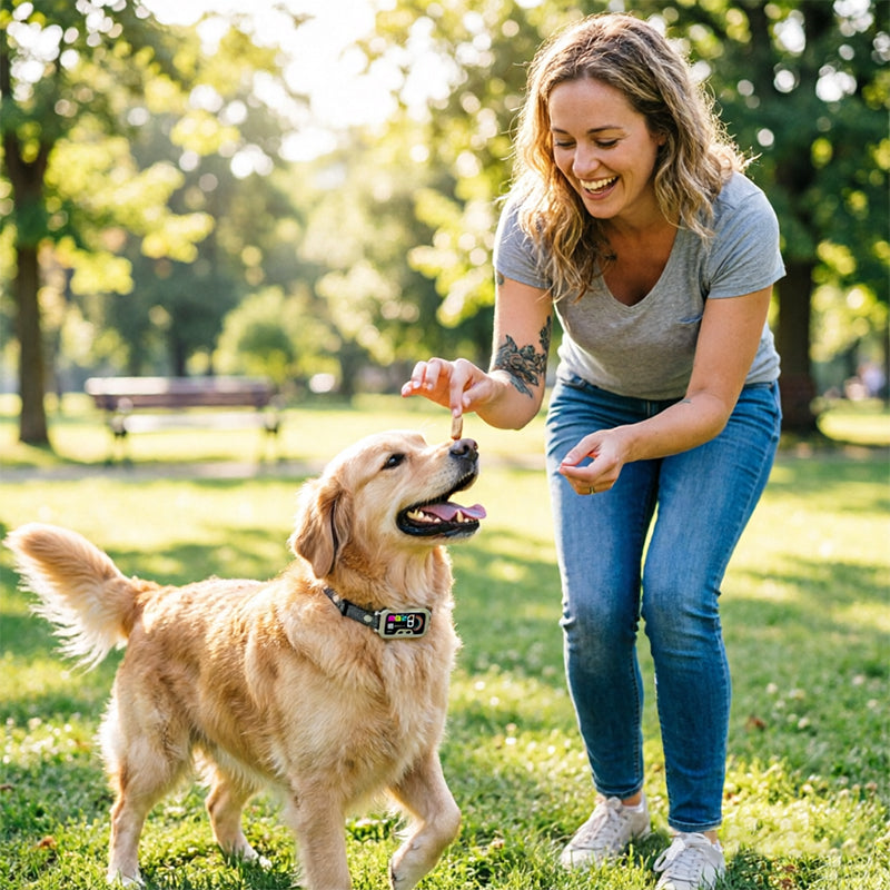 PawlyLuxe Smart Dog Bark Control Collar with Color Screen
