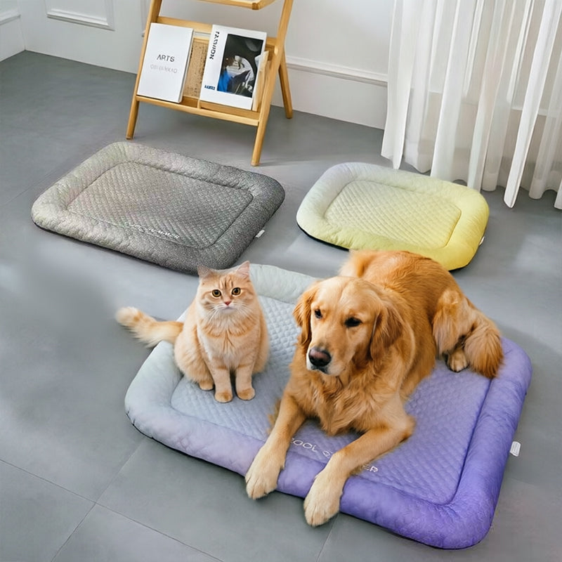 PawlyLuxe™ 4-Layer Scientific Cooling Pet Pad with Ergonomic Pillow