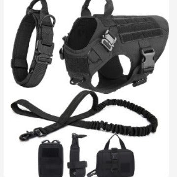 PawlyLuxe™ Premium Tactical Dog Harness Set with Pouches & Leash