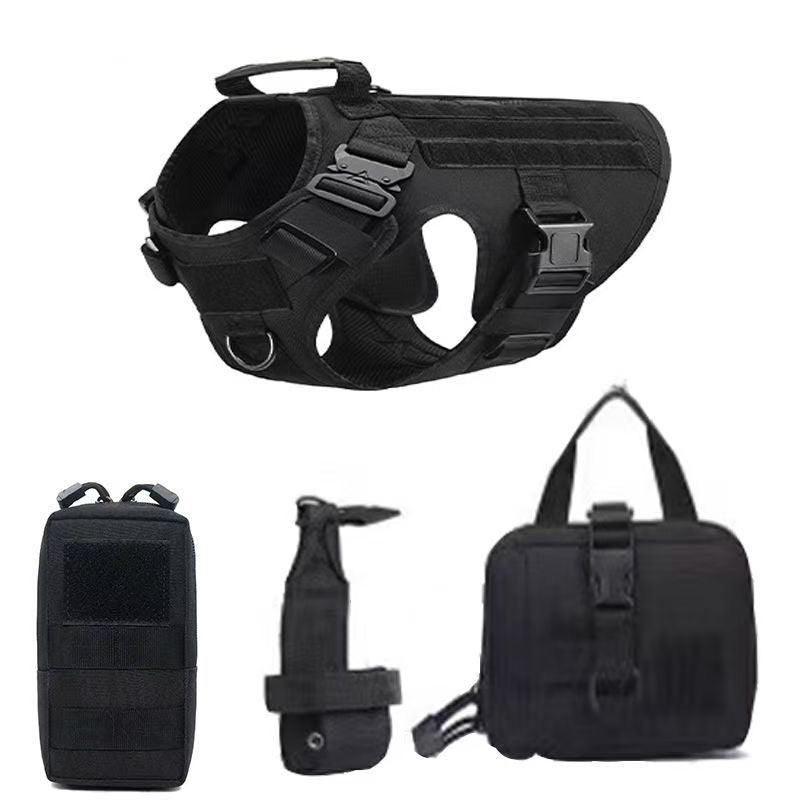 PawlyLuxe™ Premium Tactical Dog Harness Set with Pouches & Leash