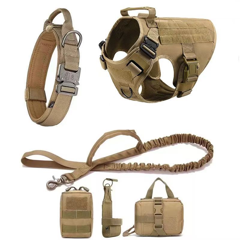 PawlyLuxe™ Premium Tactical Dog Harness Set with Pouches & Leash
