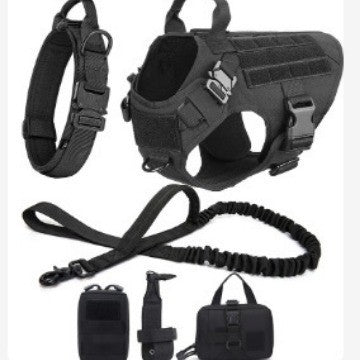 PawlyLuxe™ Premium Tactical Dog Harness Set with Pouches & Leash