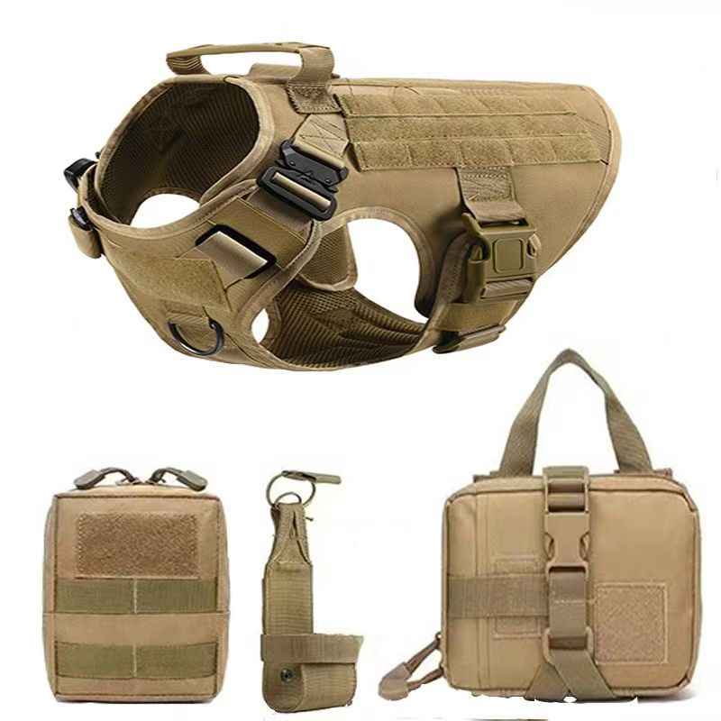 PawlyLuxe™ Premium Tactical Dog Harness Set with Pouches & Leash