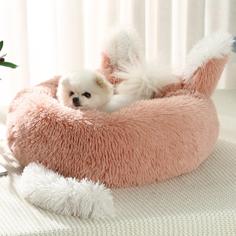 PawlyLuxe Winter Warm Calming Pet Bed Cute Rabbit Ears