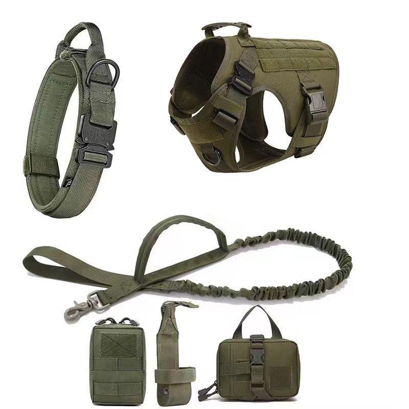 PawlyLuxe™ Premium Tactical Dog Harness Set with Pouches & Leash