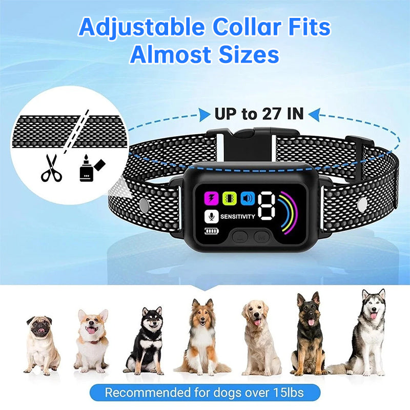 PawlyLuxe Smart Dog Bark Control Collar with Color Screen