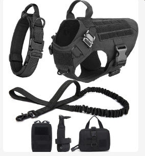 PawlyLuxe™ Premium Tactical Dog Harness Set with Pouches & Leash
